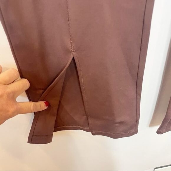 The Drop Uma High-Rise Flare Pants Chocolate XL Ponte Knit Elastic Waist NWOT - Picture 8 of 13